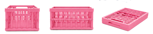 Koszyk składany MINI różowy 24x17,5x11 cm organizer pojemnik A5 do szafy