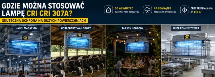 Lampa Owadobójcza Rażąca UV na Muchy Komary 430m2 MO-EL CRI CRI 307A