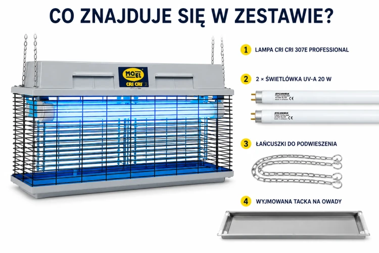 Lampa Owadobójcza Rażąca MO-EL CRI CRI 307E 430 m² 40W IPX4 na Komary Muchy