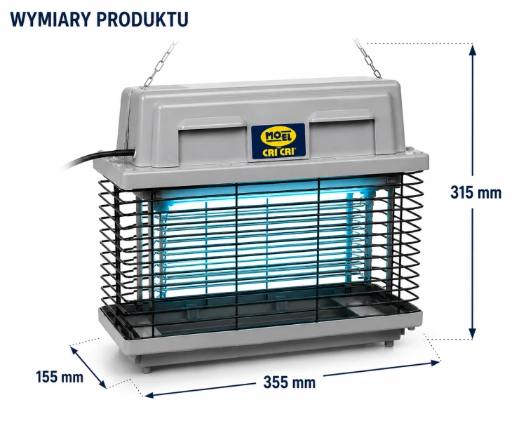 MO-EL CRI CRI 309 Lampa Owadobójcza Rażąca 5000V 2x15W IPX3 320m²