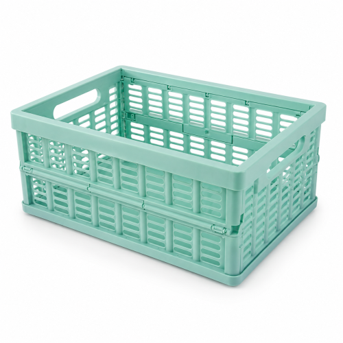 Koszyk Składany Miętowy Organizer Pojemnik do Przechowywania Ażurowy 24cm