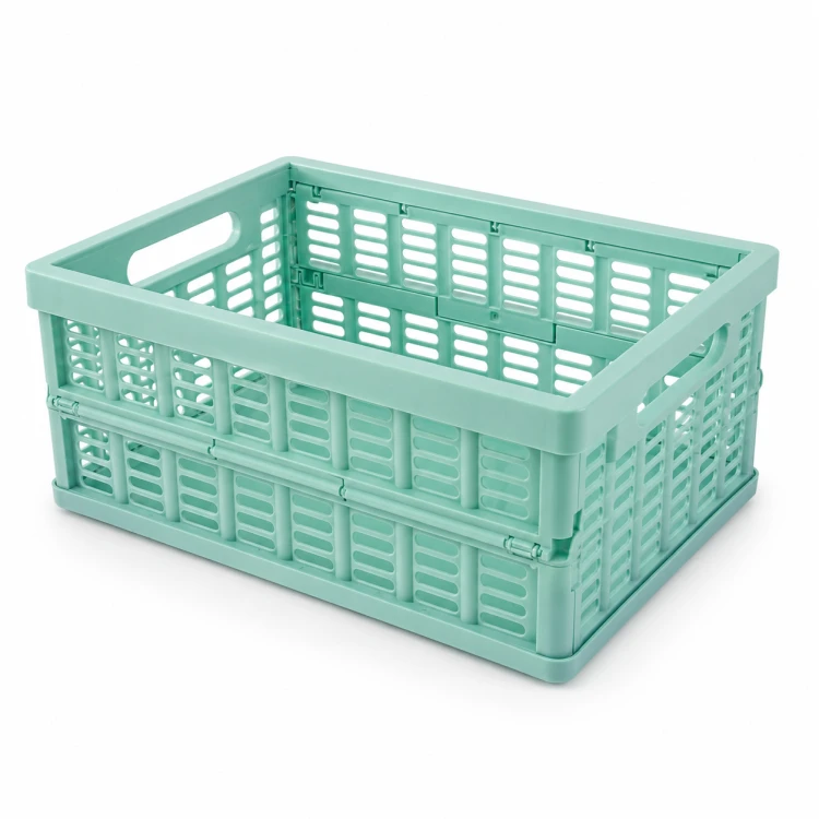 Koszyk Składany Miętowy Organizer Pojemnik do Przechowywania Ażurowy 24cm