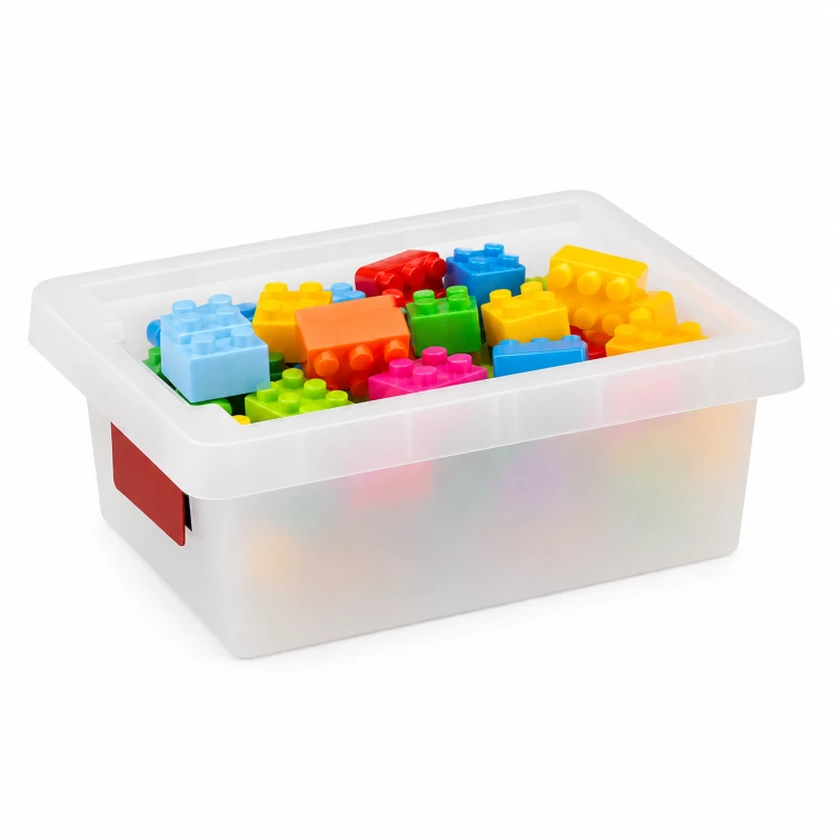Pojemnik Plastikowy z Pokrywą 8L do Przechowywania Organizer Sztaplowany