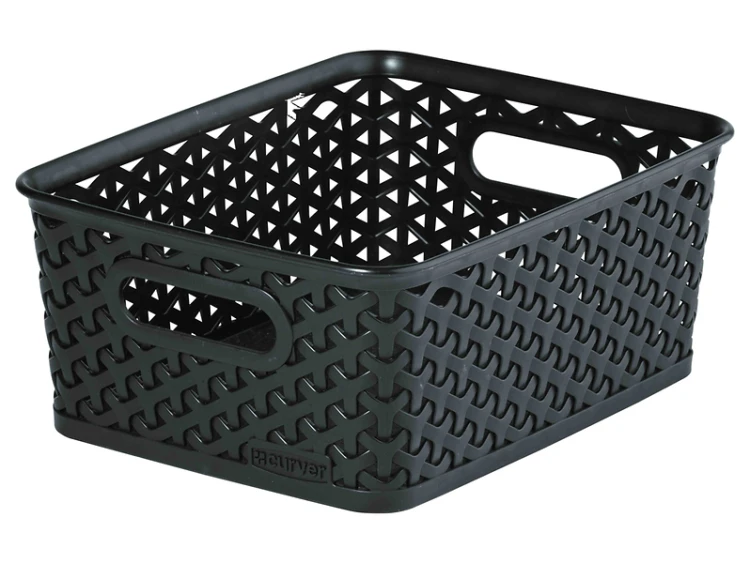 Koszyk Curver czarny plecionka organizer 25x19,5x10 cm