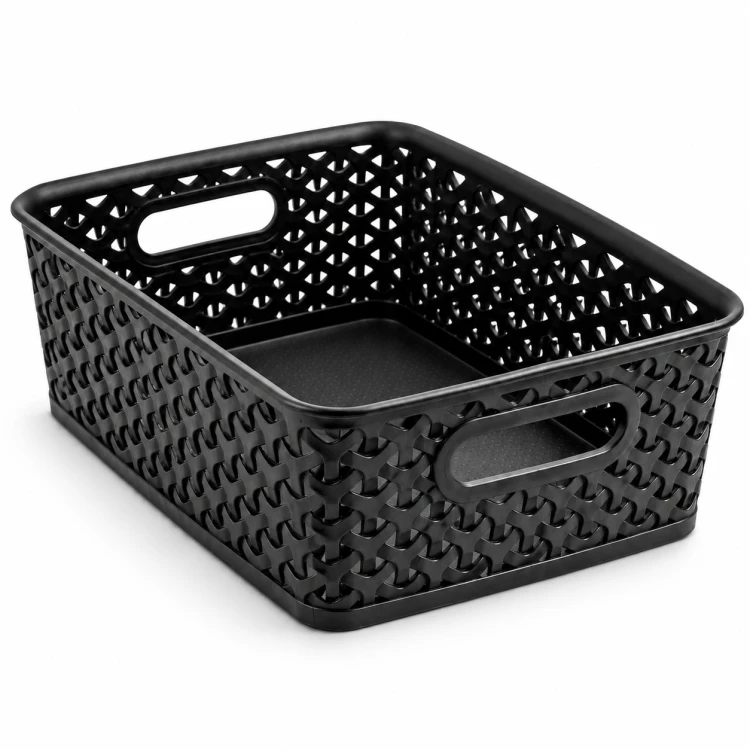 Koszyk Curver czarny plecionka organizer 25x19,5x10 cm