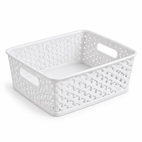 Koszyk Curver Style biały organizer plecionka 25x19,5x10 cm