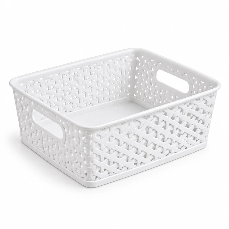 Koszyk Curver Style biały organizer plecionka 25x19,5x10 cm