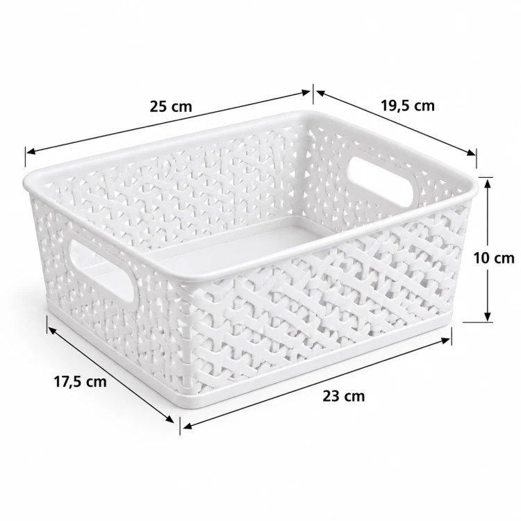 Koszyk Curver Style biały organizer plecionka 25x19,5x10 cm