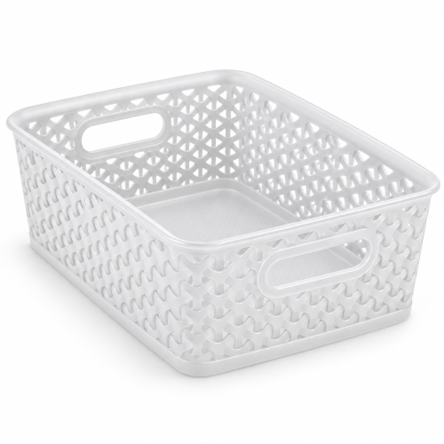 Koszyk Transparentny Plecionka Organizer do Szafy 25x19,5x10 cm