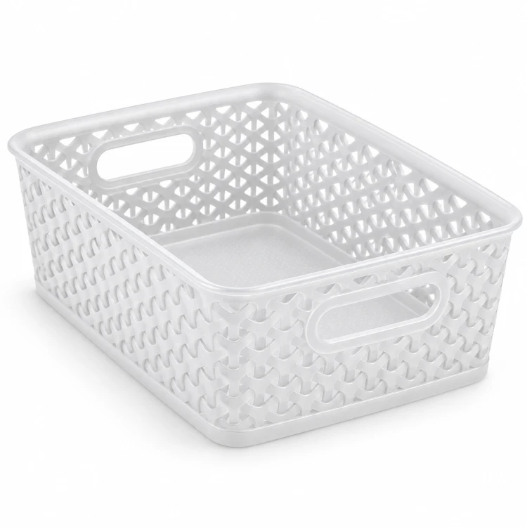Koszyk Transparentny Plecionka Organizer do Szafy 25x19,5x10 cm