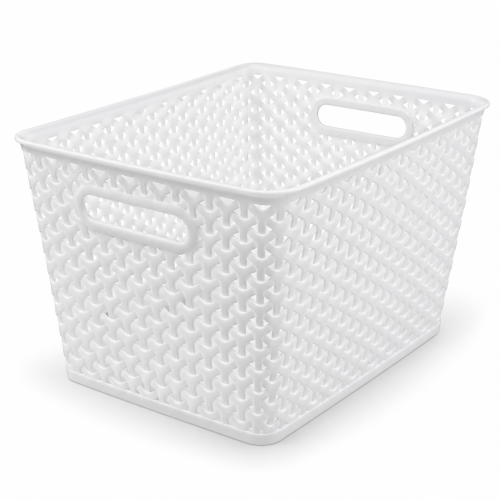 Koszyk MY STYLE L 18L mleczny transparentny organizer rattan plecionka 35,5x28,5x22 cm