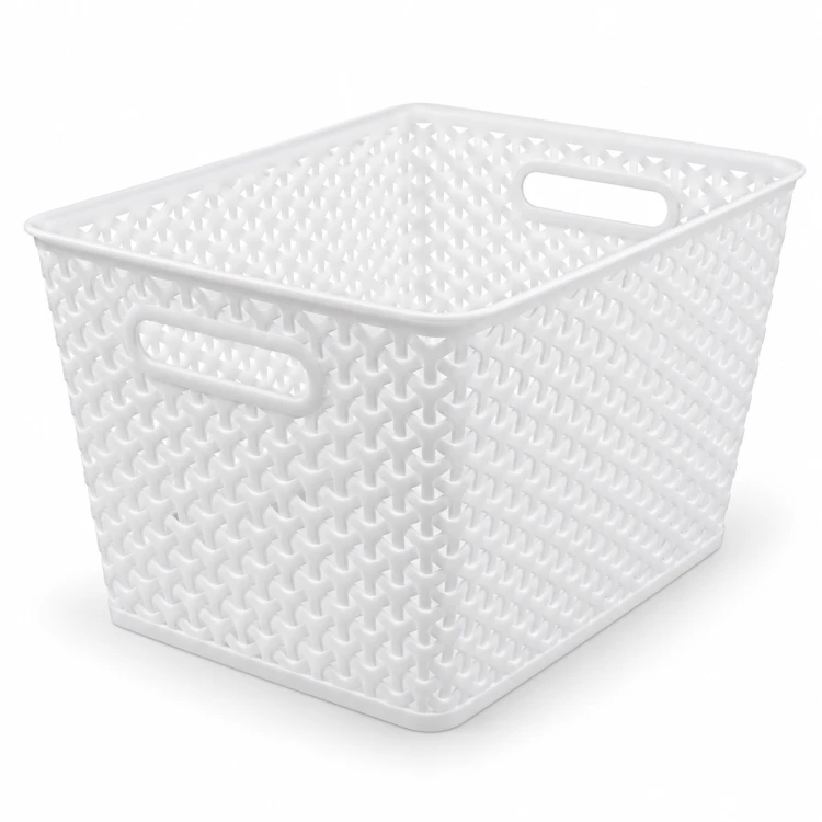 Koszyk MY STYLE L 18L mleczny transparentny organizer rattan plecionka 35,5x28,5x22 cm