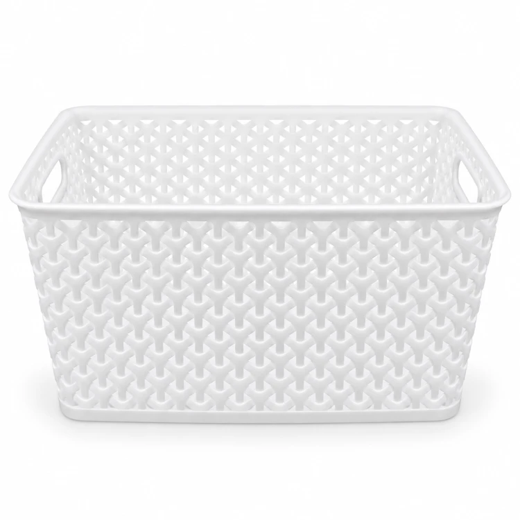 Koszyk MY STYLE L 18L mleczny transparentny organizer rattan plecionka 35,5x28,5x22 cm