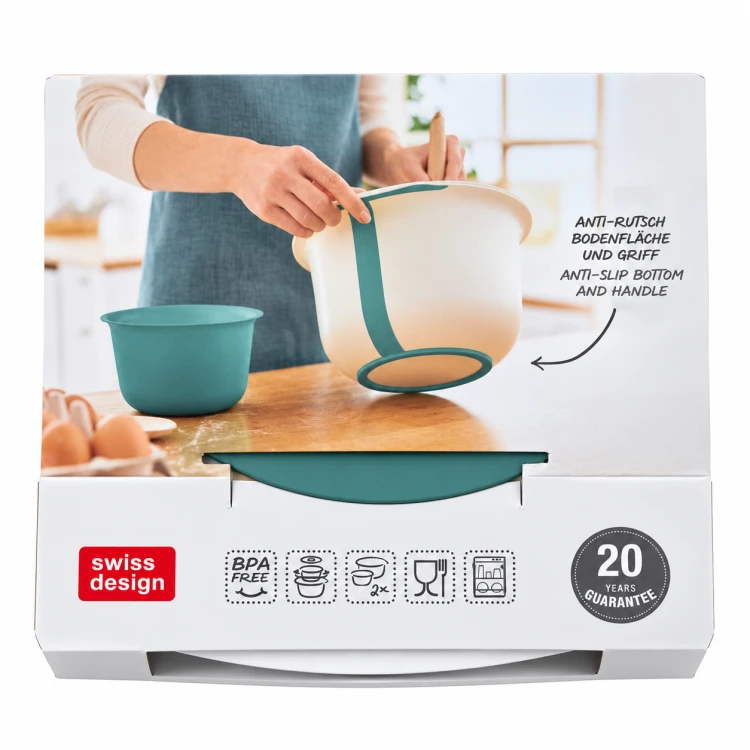 Rotho FRESH BAKING zestaw 2 misek 1,2L 4L z pokrywką i osłoną