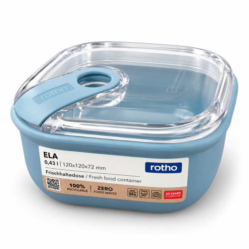 Rotho ELA Lunchbox 0,425L Szczelny Pojemnik na Żywność do Mikrofali