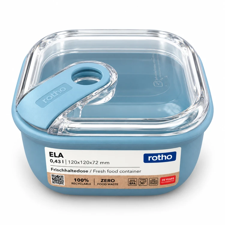 Rotho ELA Lunchbox 0,425L Szczelny Pojemnik na Żywność do Mikrofali