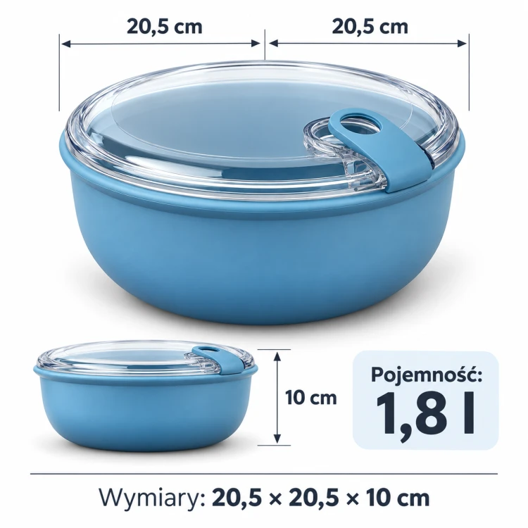 Pojemnik na Żywność ROTHO ELA 1,8L Szczelny Lunch Box Niebieski