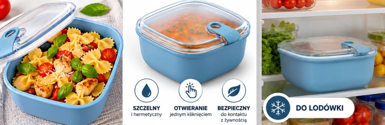 Lunch Box ROTHO ELA 1L Szczelny Pojemnik na Żywność Horizon Blue