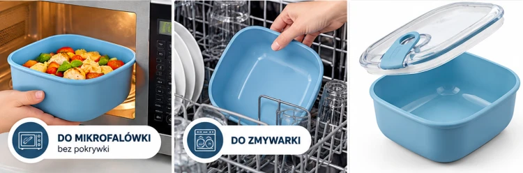 Lunch Box ROTHO ELA 1L Szczelny Pojemnik na Żywność Horizon Blue