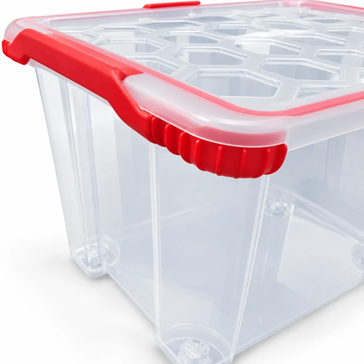 Pojemnik Rotho EVO TOTAL 65L z pokrywą uszczelką klipsami transparentny