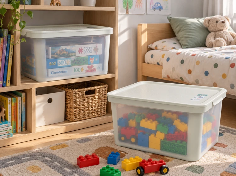Pojemnik do przechowywania ROTHO ALBRIS 45L z pokrywą plastikowy przezroczysty