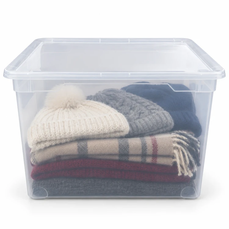 Pojemnik do przechowywania Rotho CLEAR BOX MAXI 46L z pokrywą przezroczysty