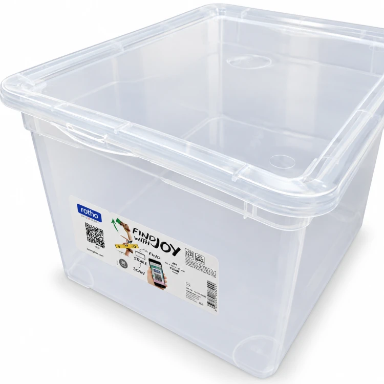 Pojemnik do przechowywania Rotho CLEAR BOX MAXI 46L z pokrywą przezroczysty