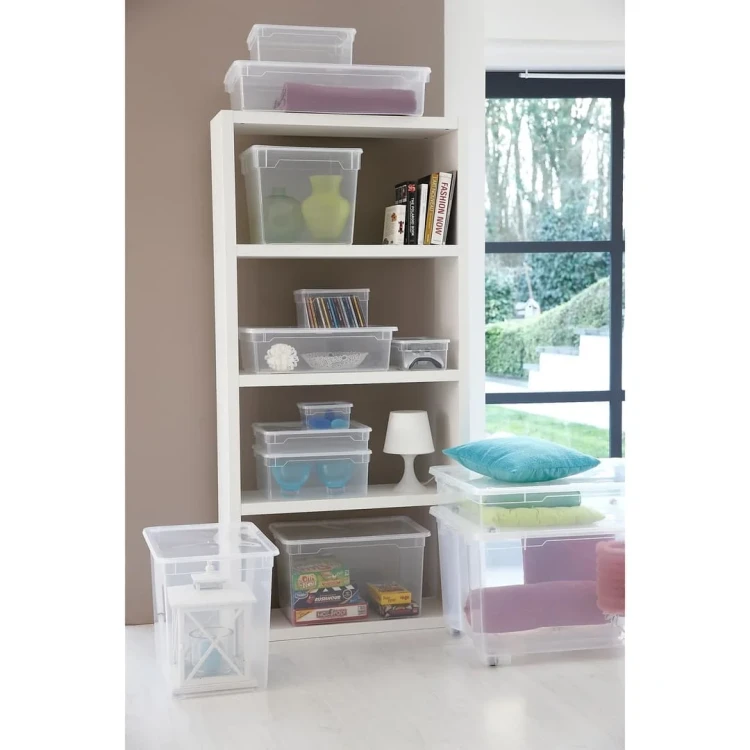 Pojemnik do przechowywania Rotho CLEAR BOX MAXI 46L z pokrywą przezroczysty