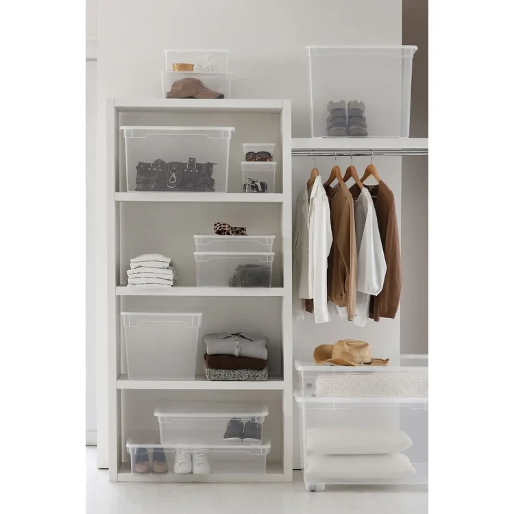 Pojemnik do przechowywania Rotho CLEAR BOX MAXI 46L z pokrywą przezroczysty