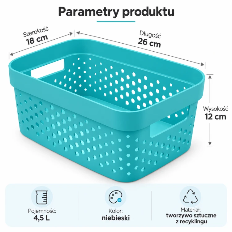 NIEBIESKI POJEMNIK AŻUROWY CURVER INFINITY 4,5 L – PORZĄDEK W TWOIM DOMU