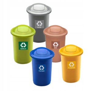 Zestaw 5 Koszy do Segregacji Śmieci Top Bin 5x50l Komplet koszy
